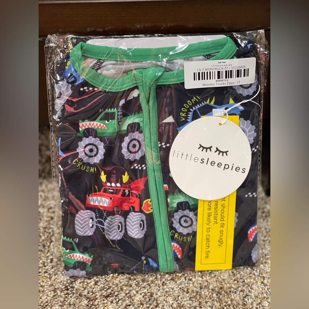 Little Sleepies Monster Trucks Zippy 2T NWT